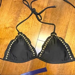 NWT Mar by Vic Triangle Black Bikini Top